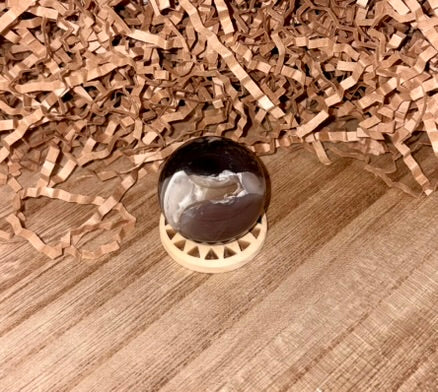 Black Flower Agate Sphere