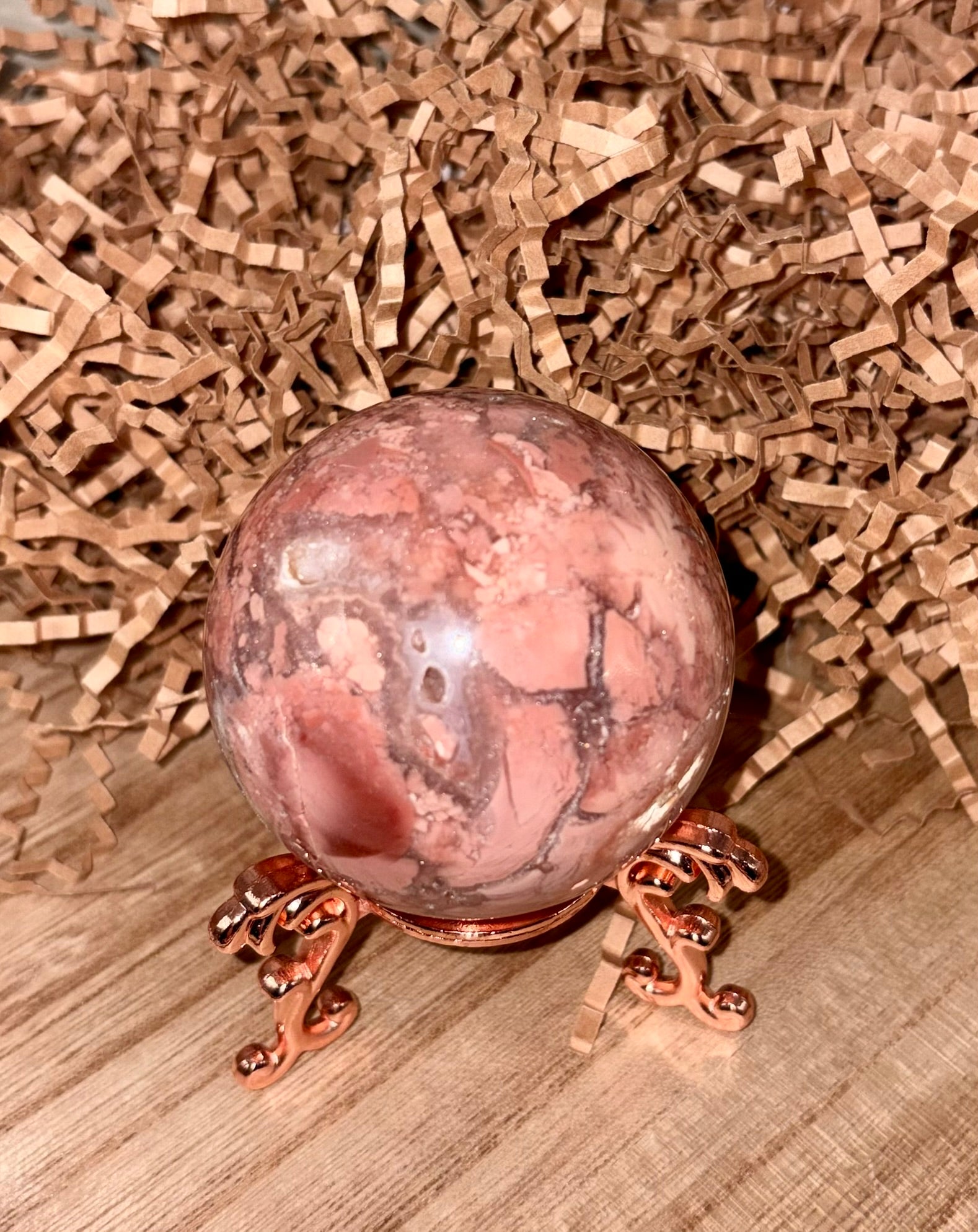 Pink Cotton Candy Agate Sphere