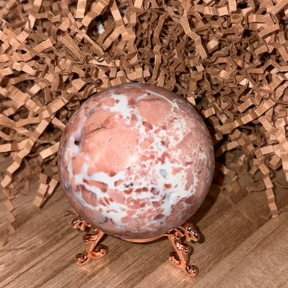Pink Cotton Candy Agate Sphere