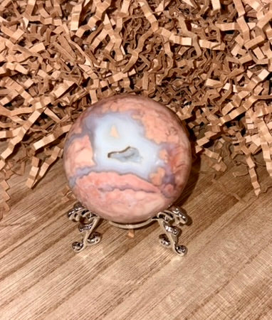 Pink Cotton Candy Agate Sphere
