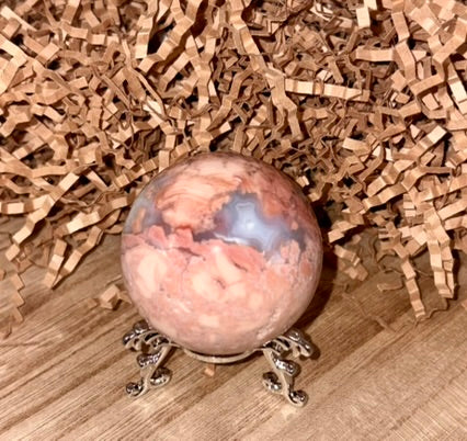 Pink Cotton Candy Agate Sphere