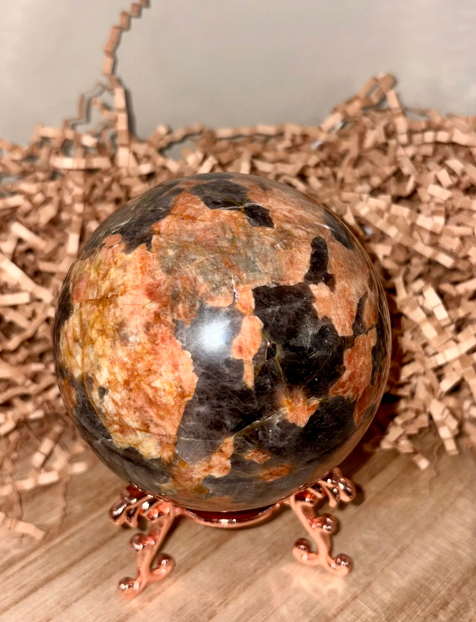 Peach Moonstone & Smoky Quartz