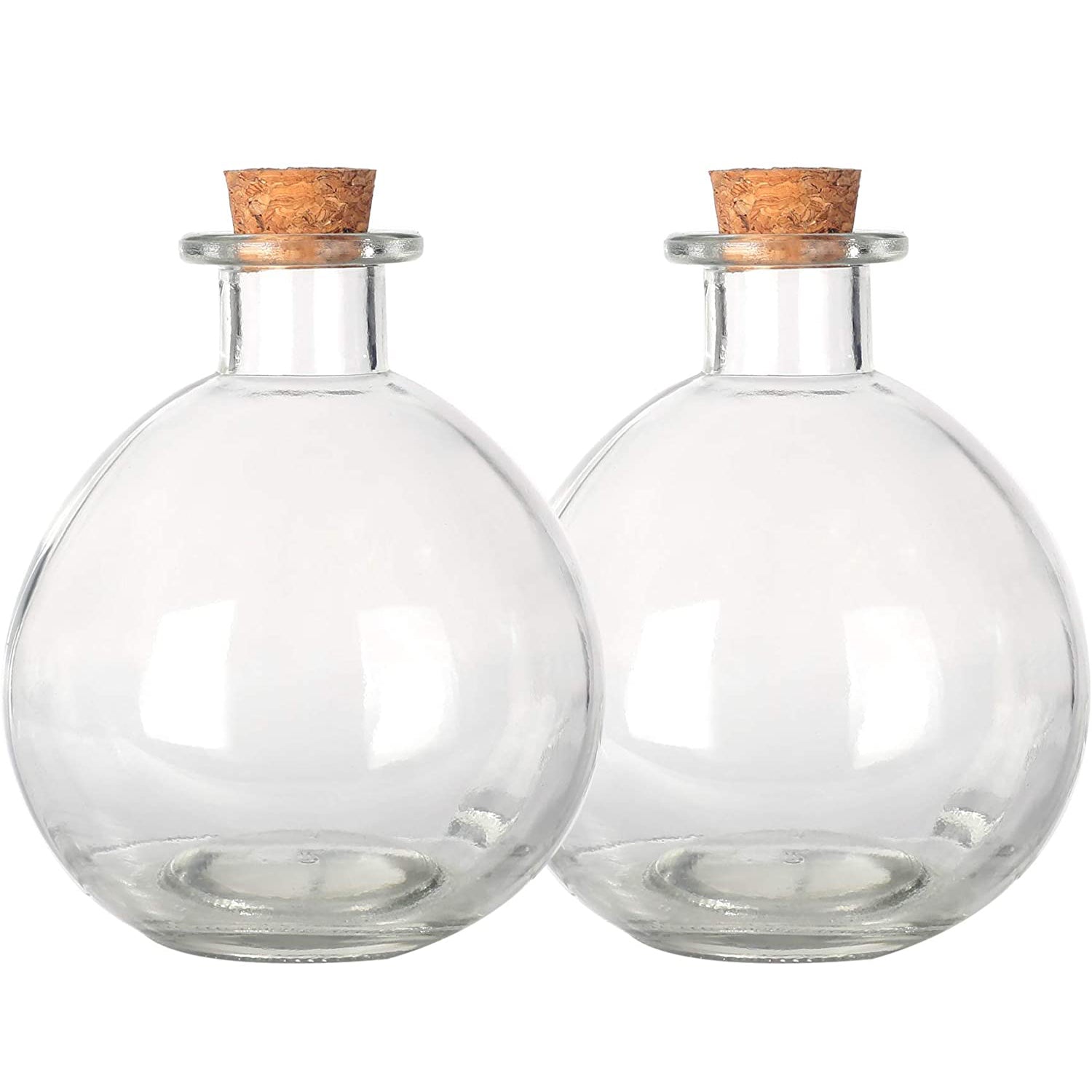 Round Glass Intention Bottle with Cork - 250 ml