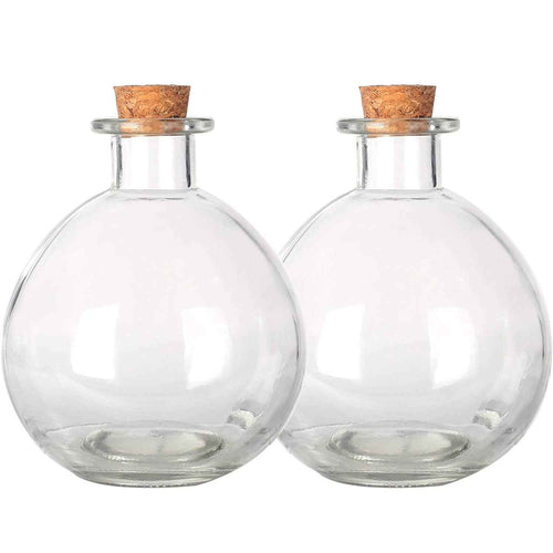 Elevate Your Decor with a Unique 250 ml Round Glass Intention Bottle with Cork