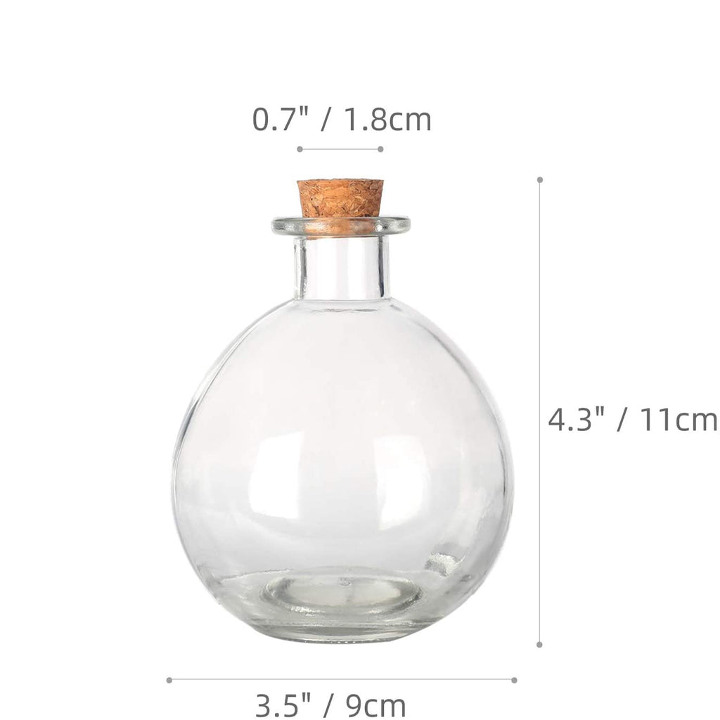 Round Glass Intention Bottle with Cork - 250 ml