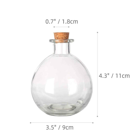 Elevate Your Decor with a Unique 250 ml Round Glass Intention Bottle with Cork