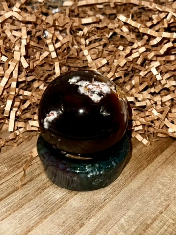 Carnelian With Flower Agate Sphere
