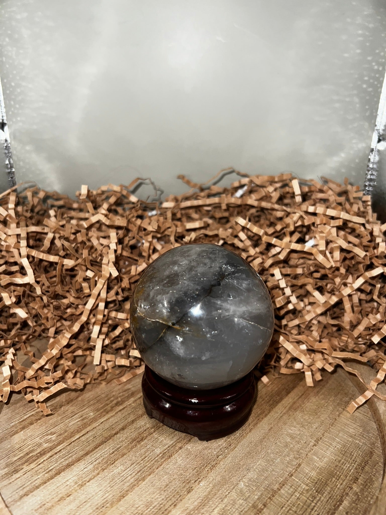 Blue Rose Quartz with Golden Healer Sphere