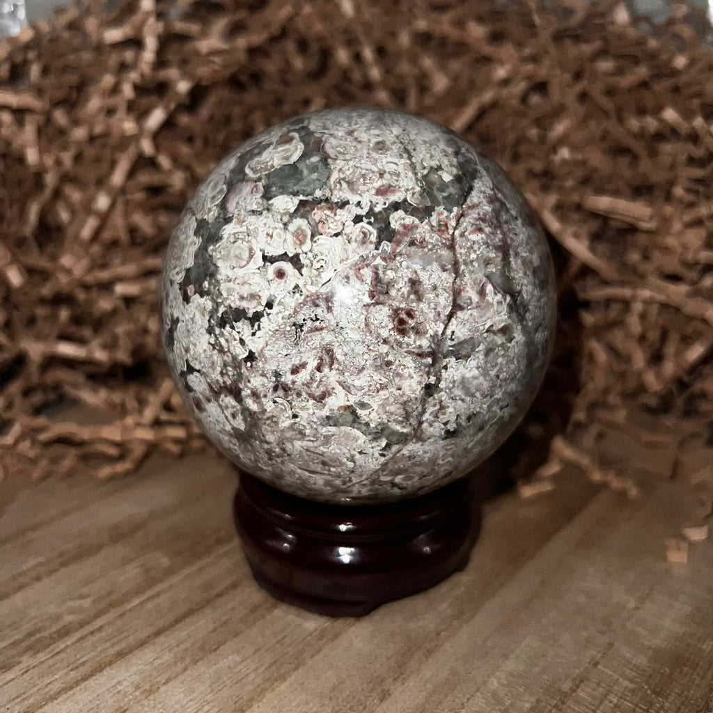 Green Cherry Blossom Agate/Sakura Sphere