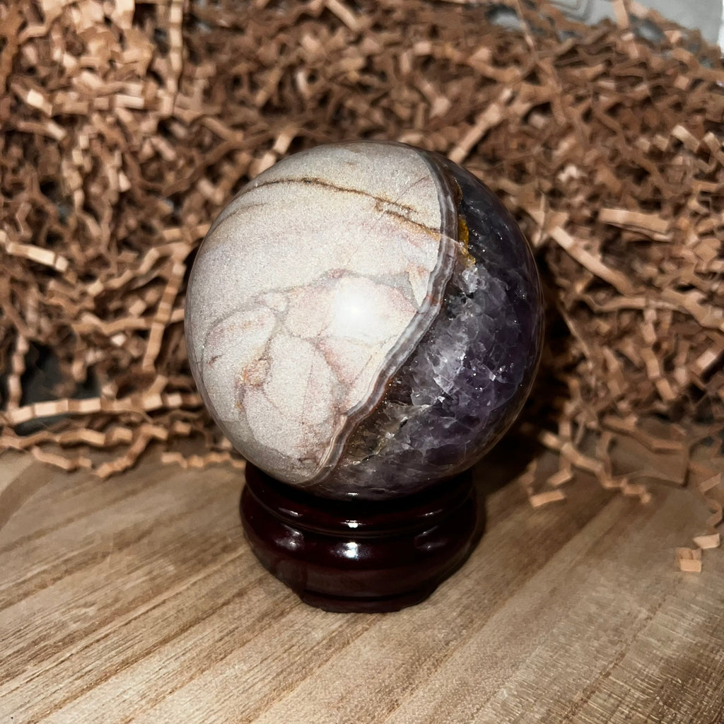 Amethyst with Mexican Crazy Lace Sphere