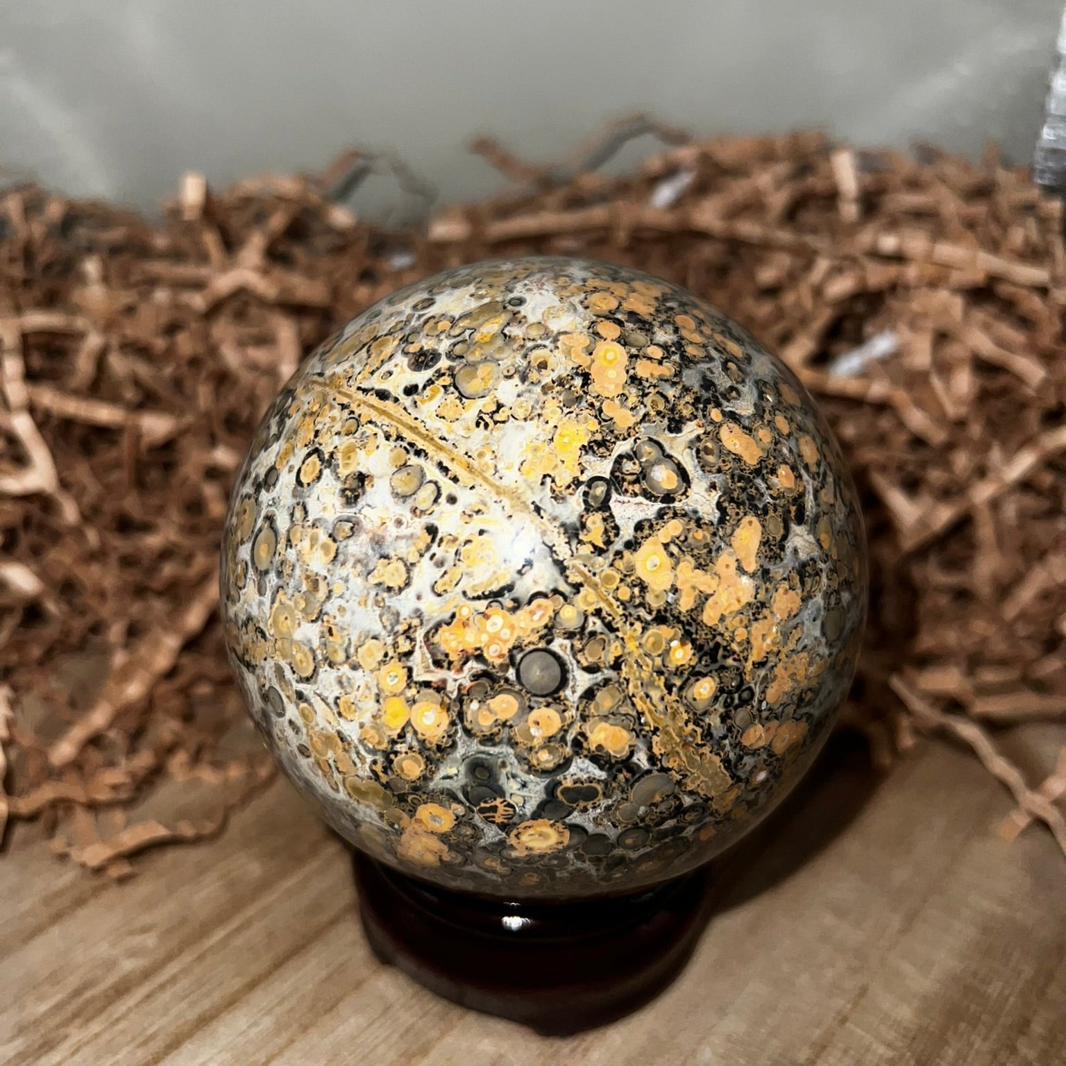 Orbicular Ocean Jasper Sphere