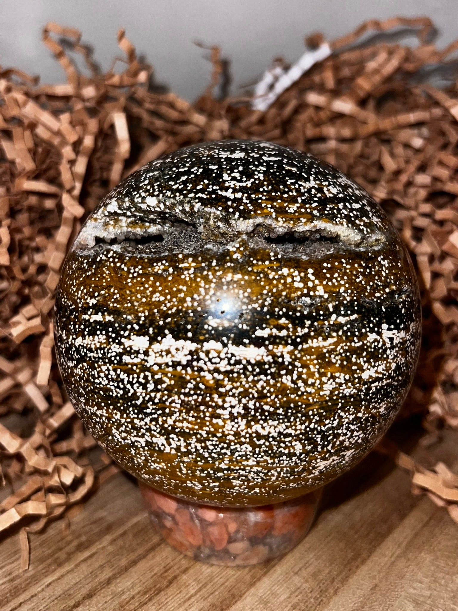 Orbicular Ocean Jasper Sphere
