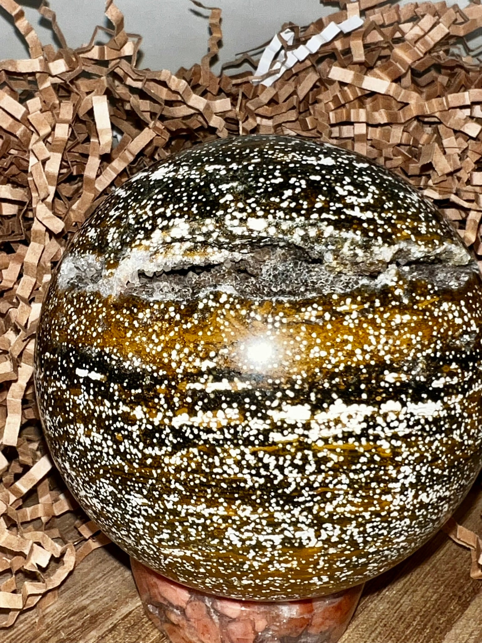 Orbicular Ocean Jasper Sphere