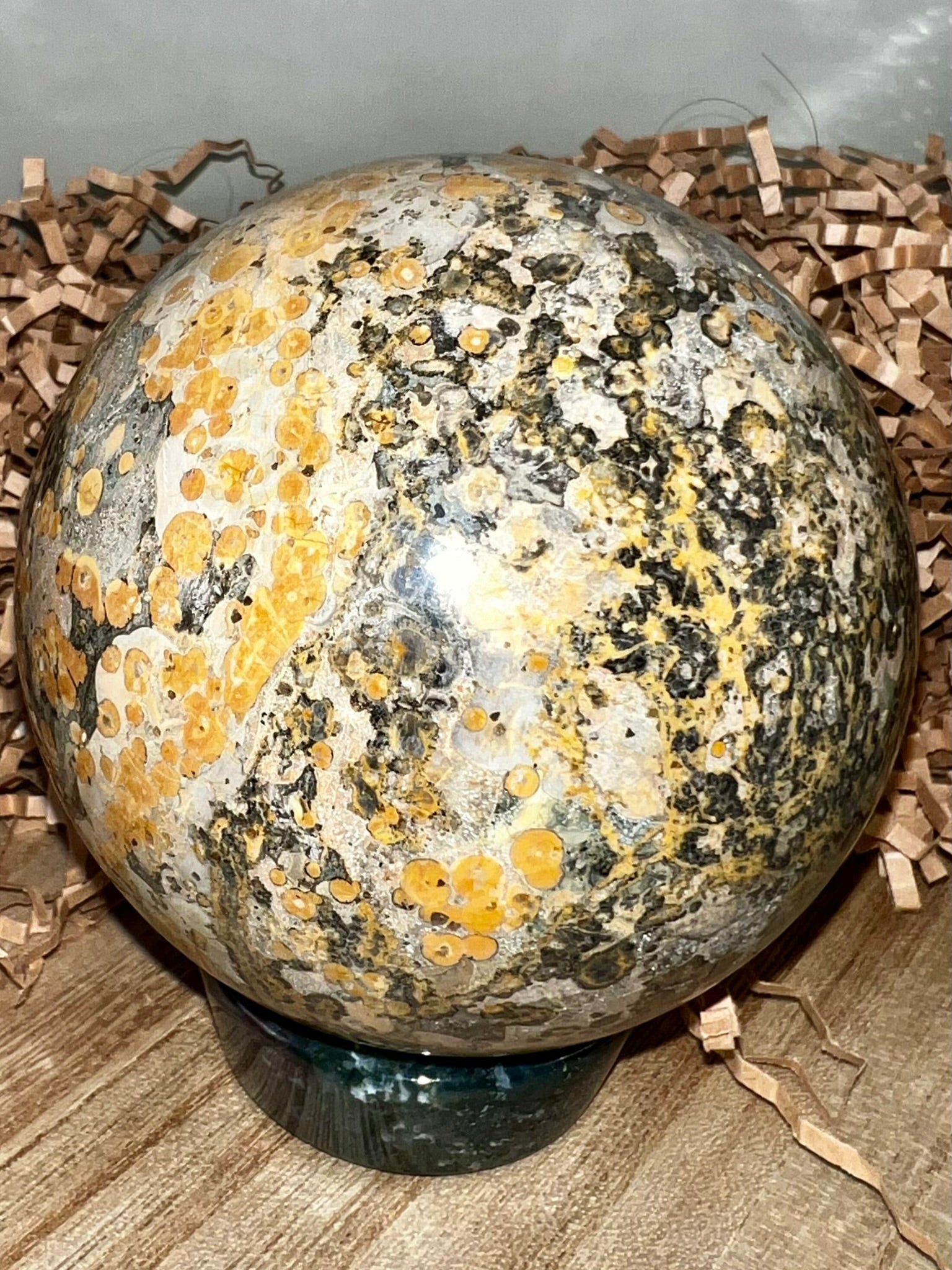 Orbicular Ocean Jasper Sphere