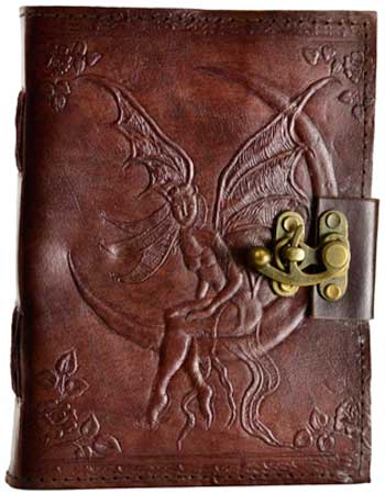 Fairy Moon Leather Journal with Latch