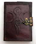 Maiden Mother Moon Leather Journal with Latch