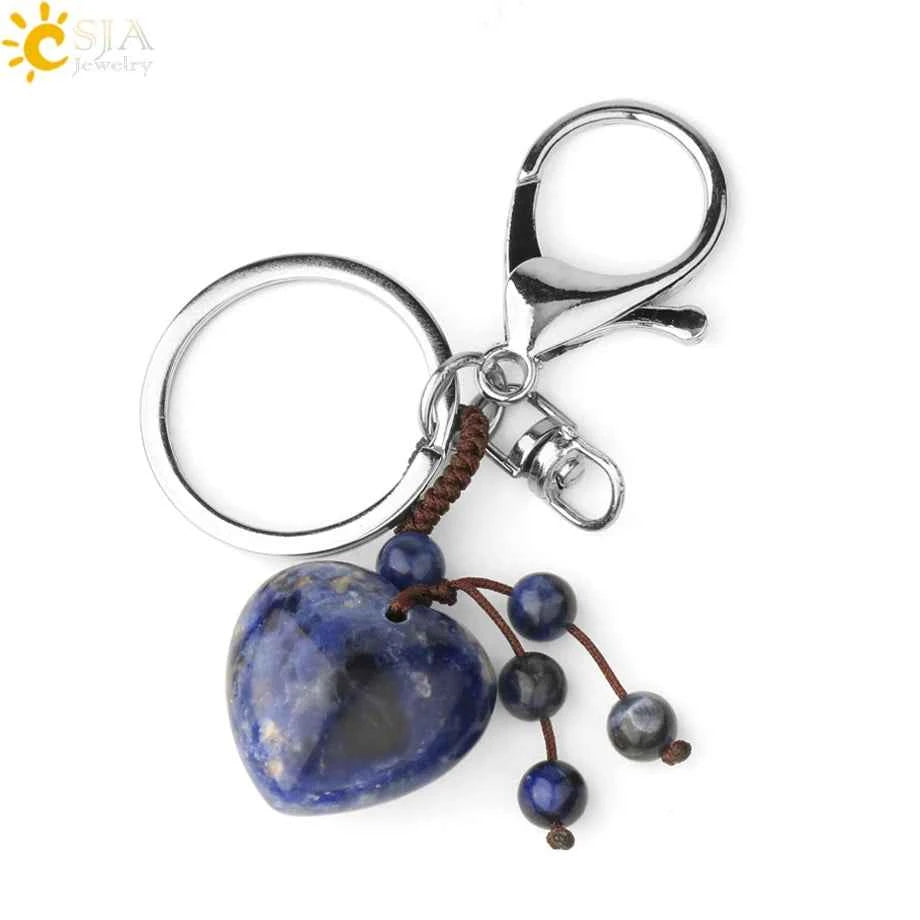 Crystal Heart Keychain – Choose Your Stone