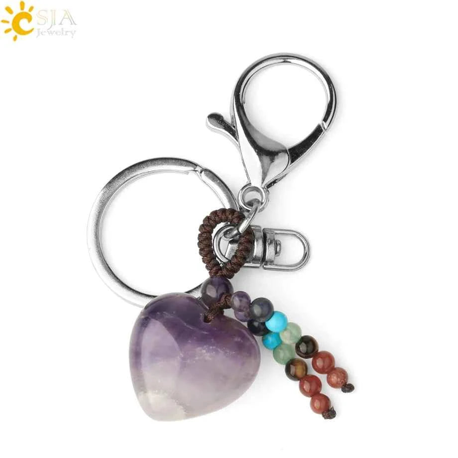 Crystal Heart Keychain – Choose Your Stone