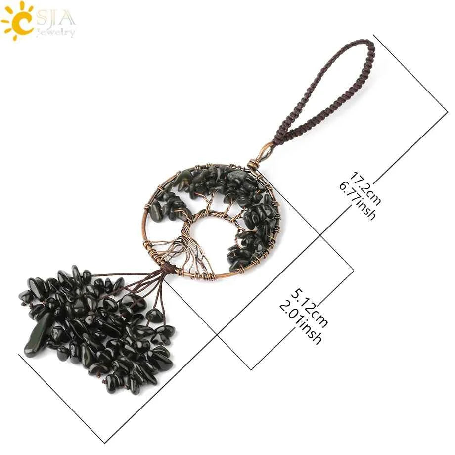 Tree of Life Crystal Keychain – Choose Your Stone