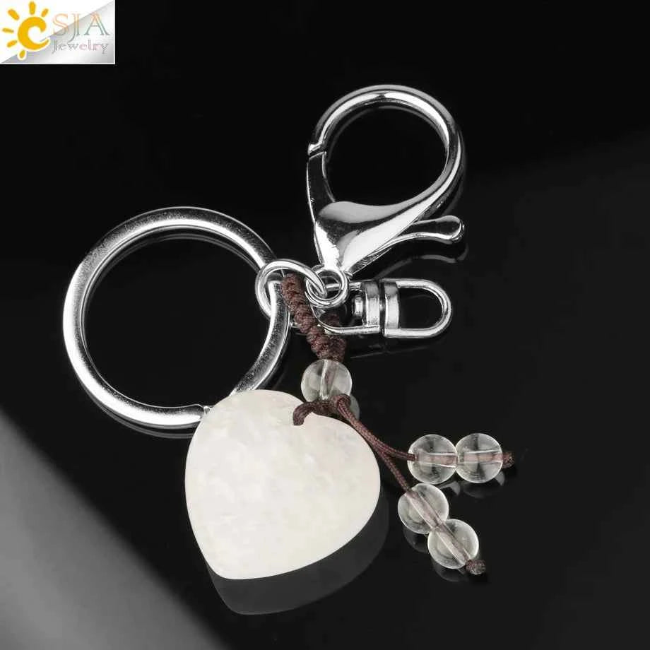 Crystal Heart Keychain – Choose Your Stone