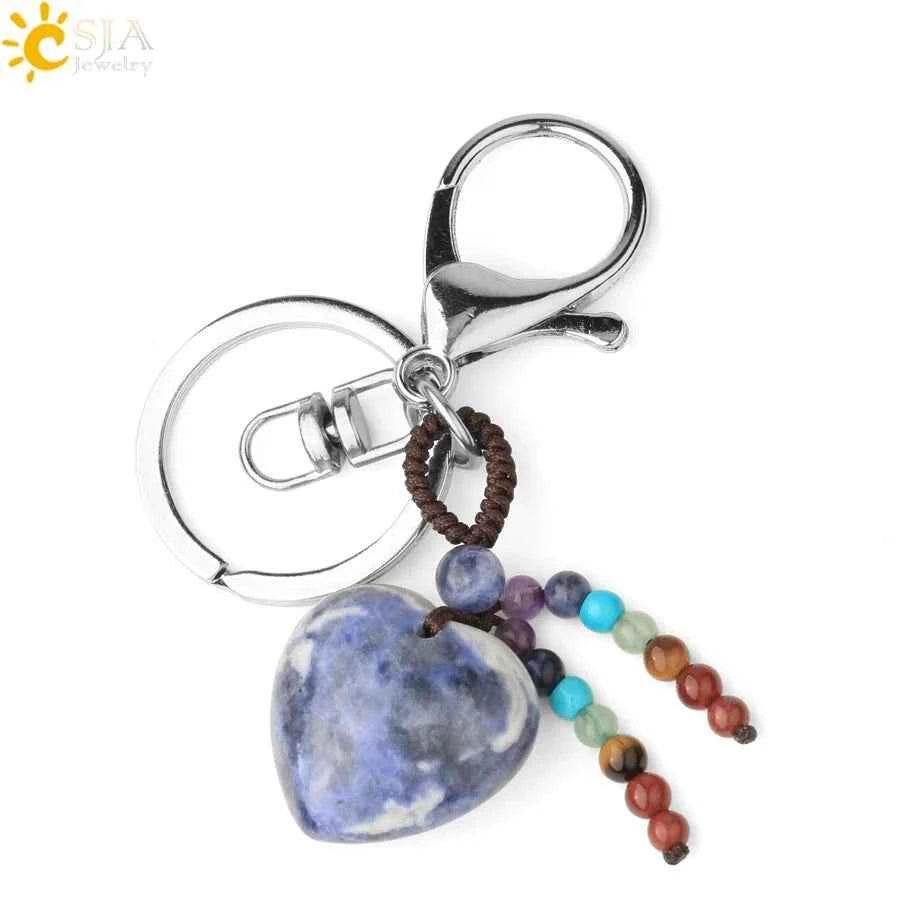 Crystal Heart Keychain – Choose Your Stone