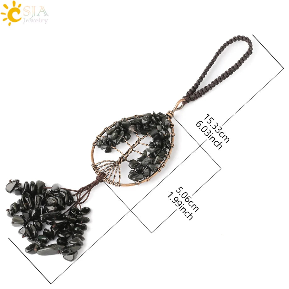 Tree of Life Crystal Keychain – Choose Your Stone - The Elemental Path