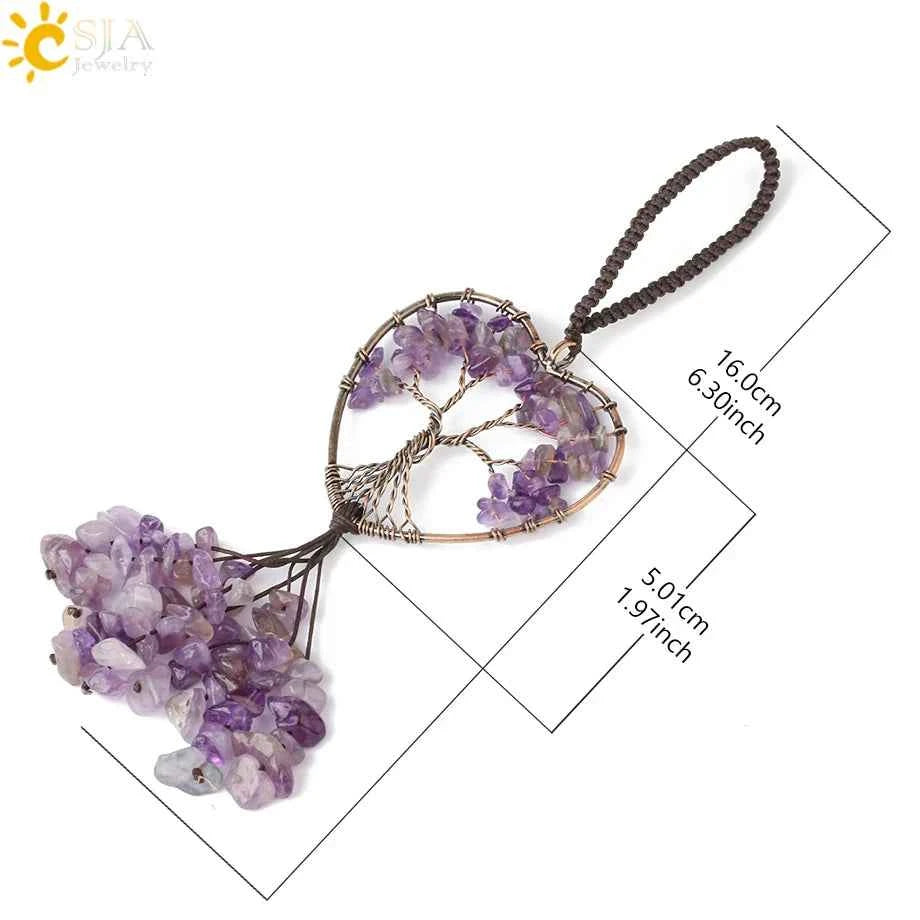Tree of Life Crystal Keychain – Choose Your Stone