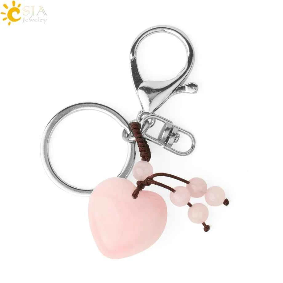 Crystal Heart Keychain – Choose Your Stone