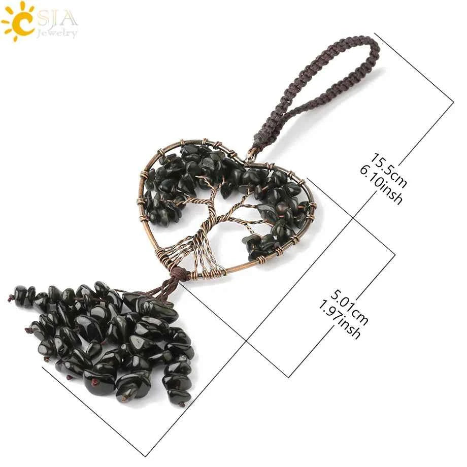 Tree of Life Crystal Keychain – Choose Your Stone