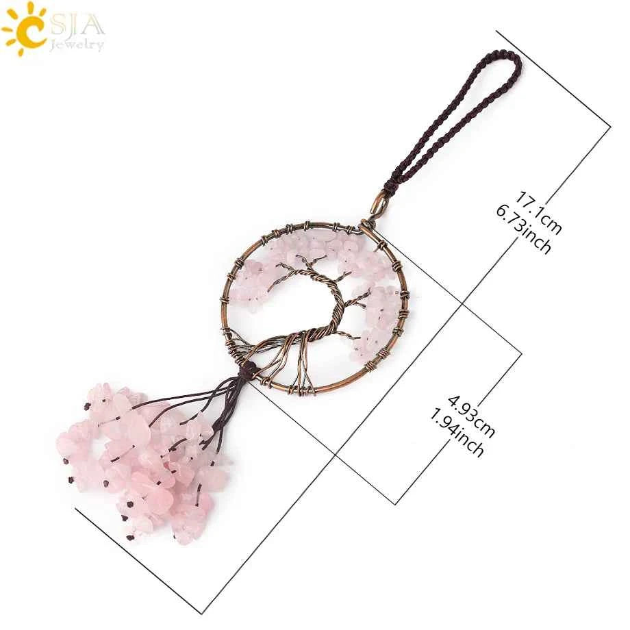 Tree of Life Crystal Keychain – Choose Your Stone