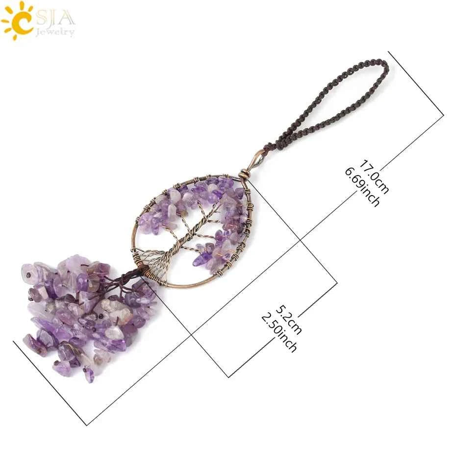 Tree of Life Crystal Keychain – Choose Your Stone