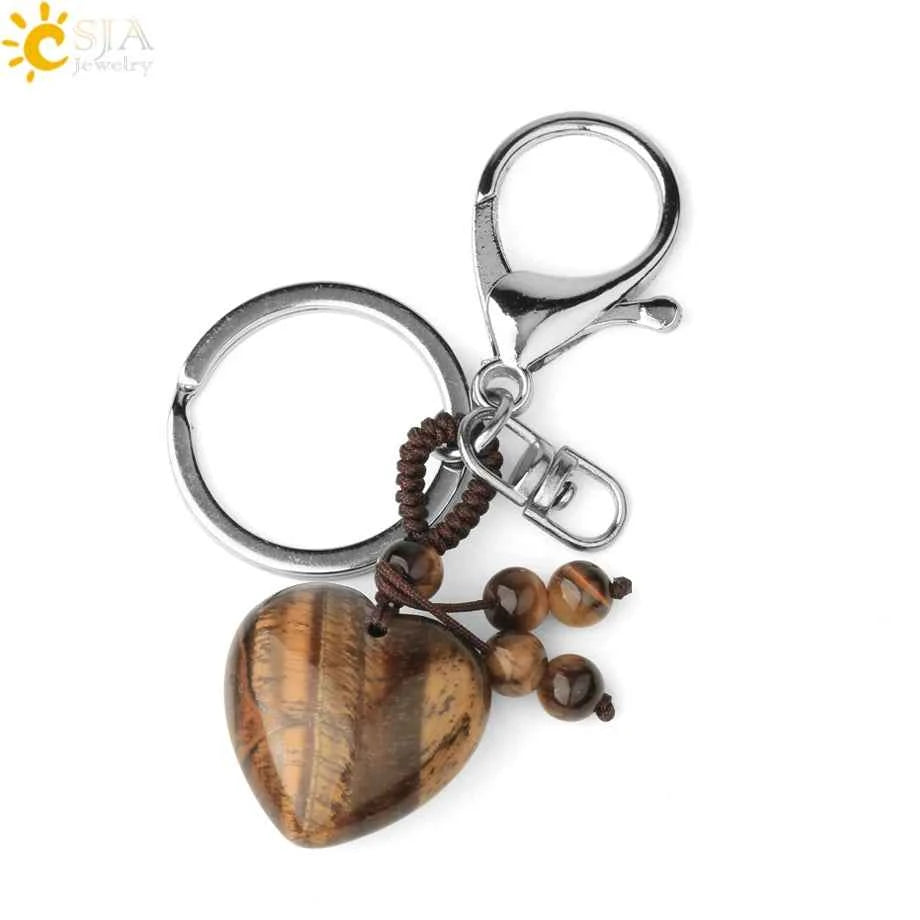Crystal Heart Keychain – Choose Your Stone