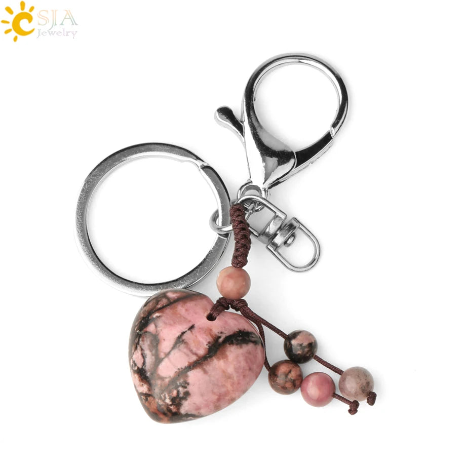 Crystal Heart Keychain – Choose Your Stone