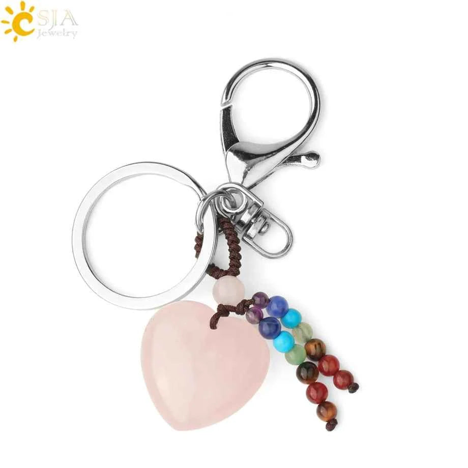 Crystal Heart Keychain – Choose Your Stone
