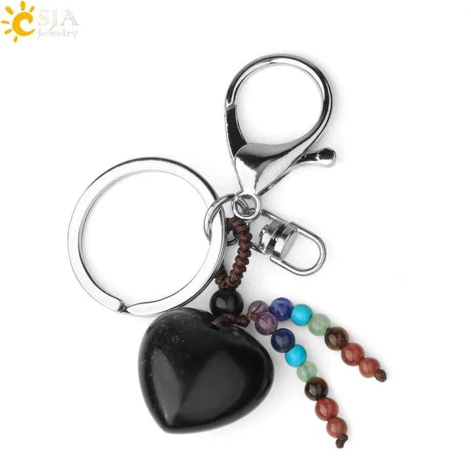 Crystal Heart Keychain – Choose Your Stone