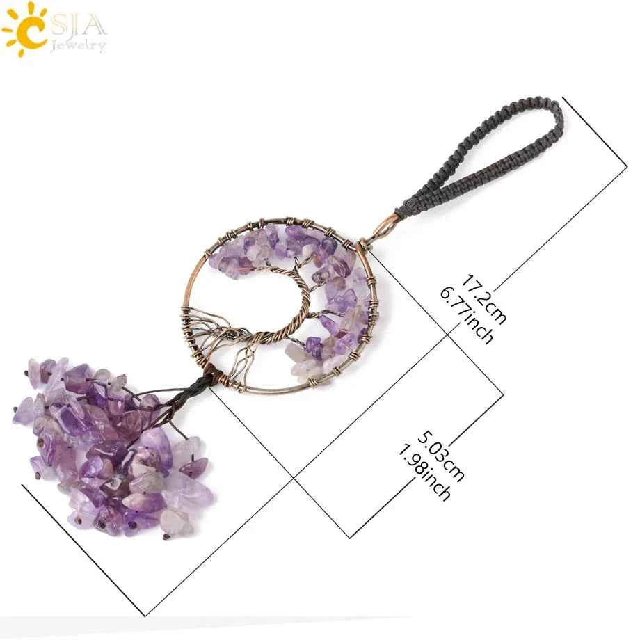 Tree of Life Crystal Keychain – Choose Your Stone