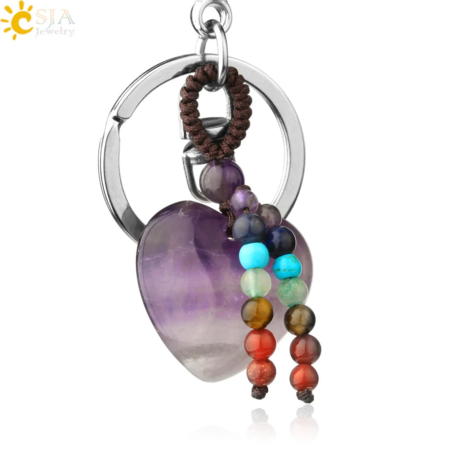 Crystal Heart Keychain – Choose Your Stone