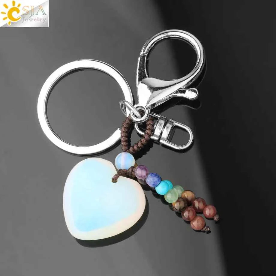 Crystal Heart Keychain – Choose Your Stone