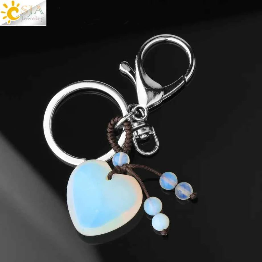 Crystal Heart Keychain – Choose Your Stone