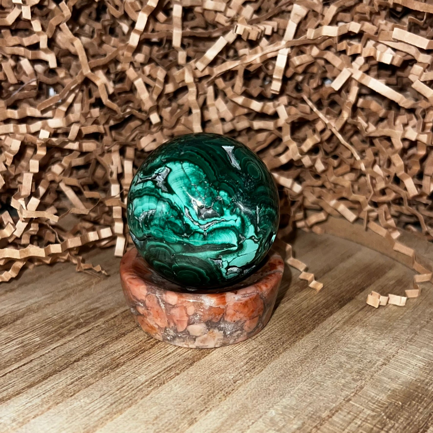 Malachite (Druzy) Sphere