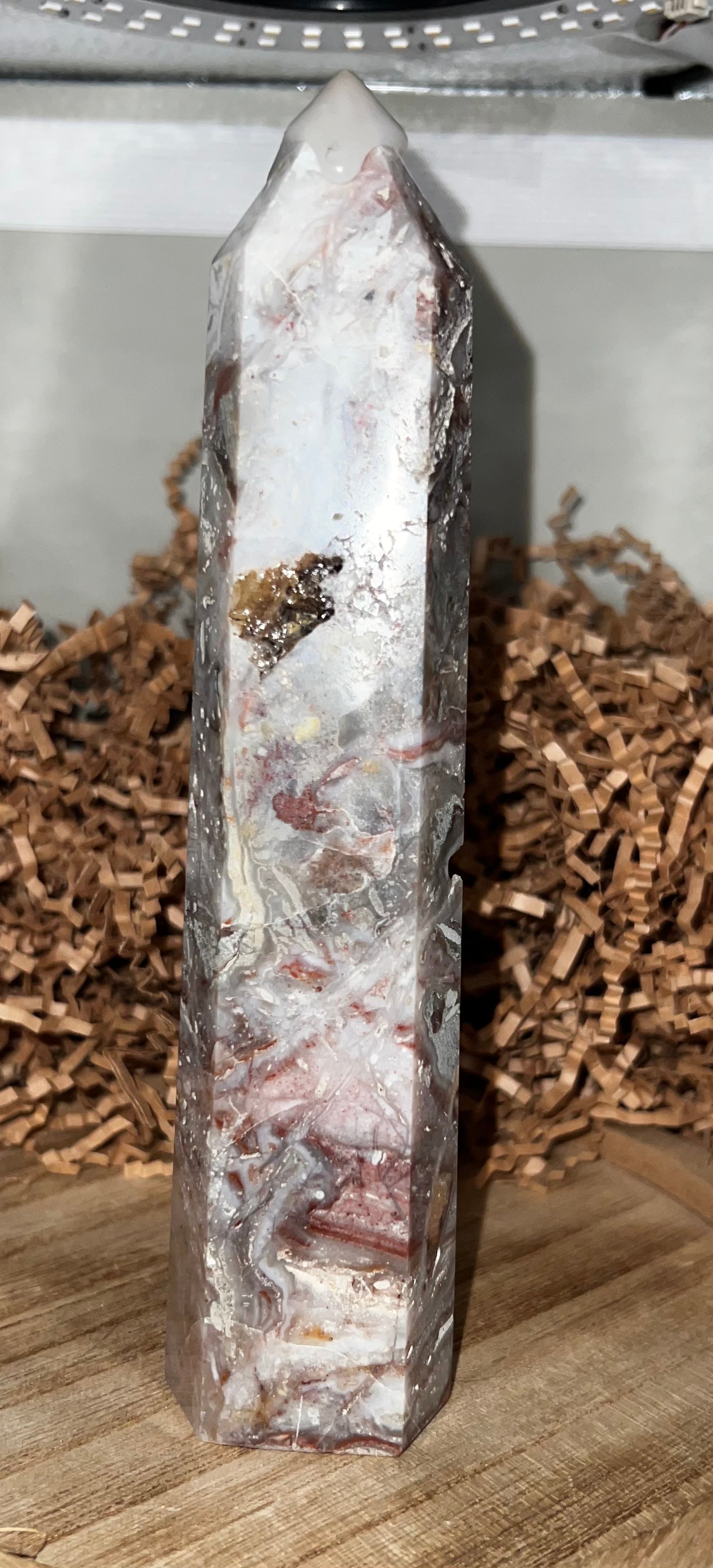 Mexican Red Crazy Lace Agate Tower