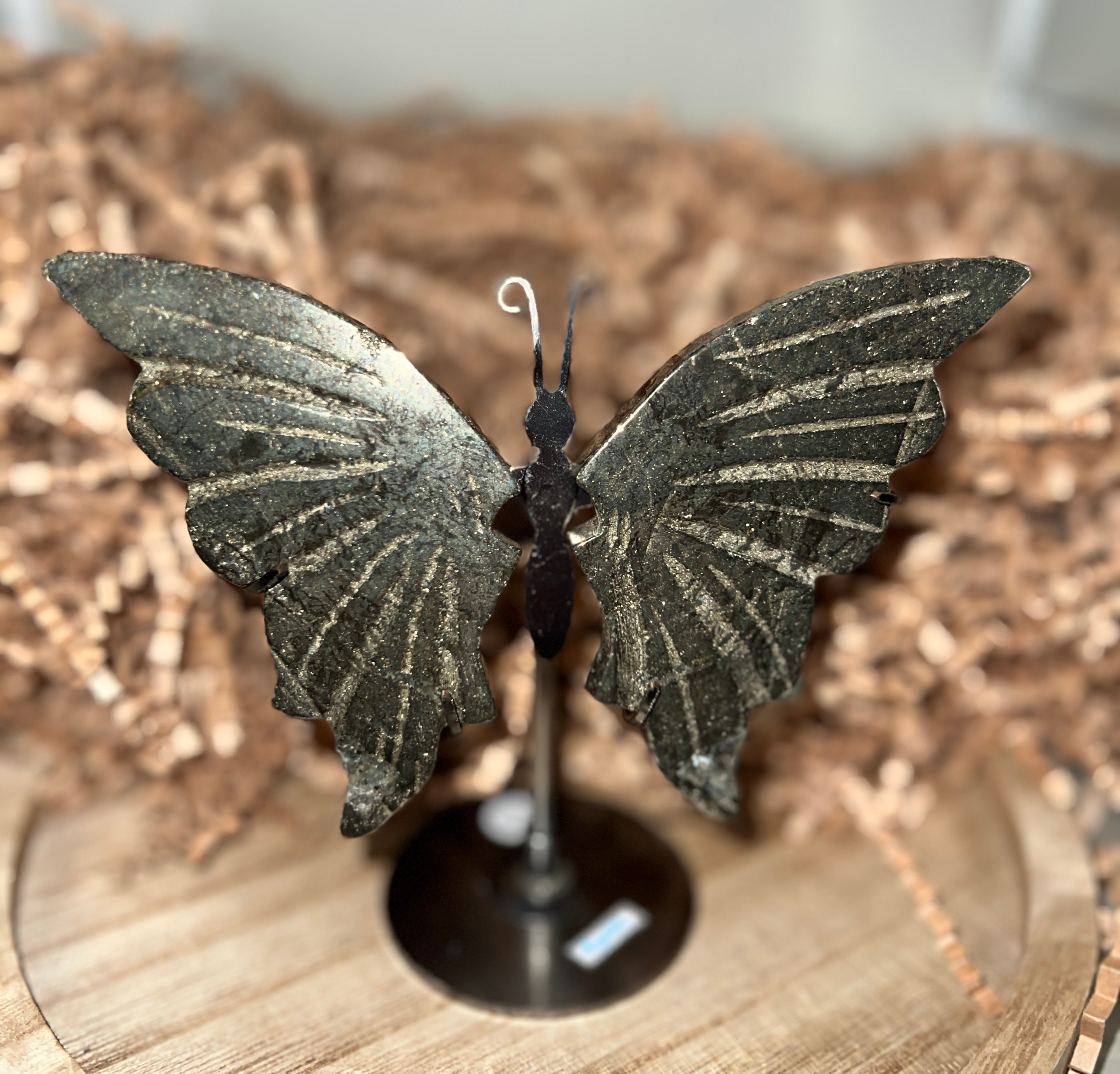 Pyrite Butterfly Wings on Stand
