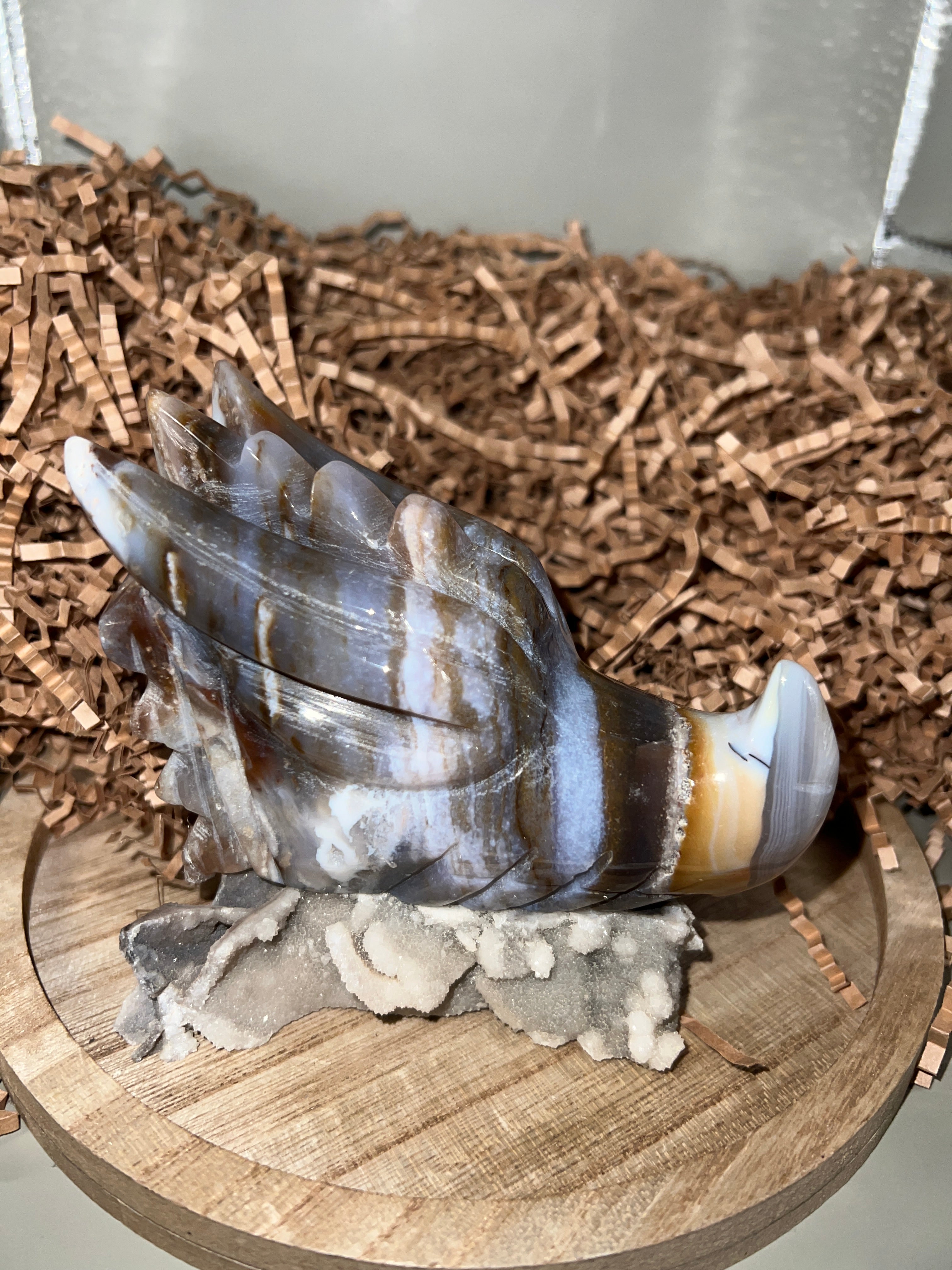 Blue Banded Agate Dragon Skull