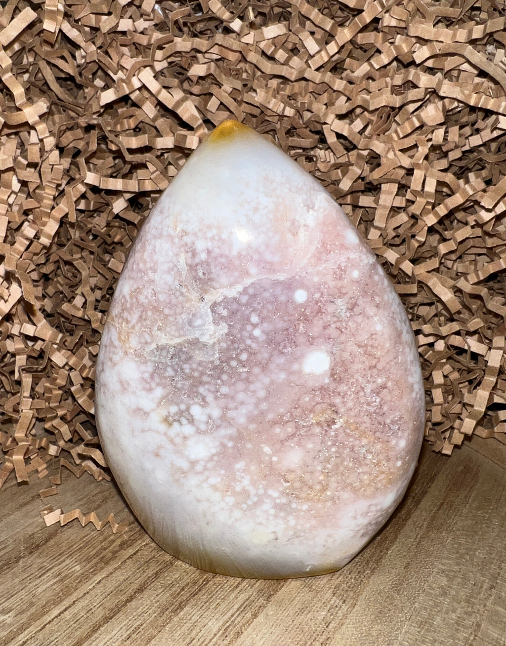 Pink Amethyst with Flower Agate Teardrop