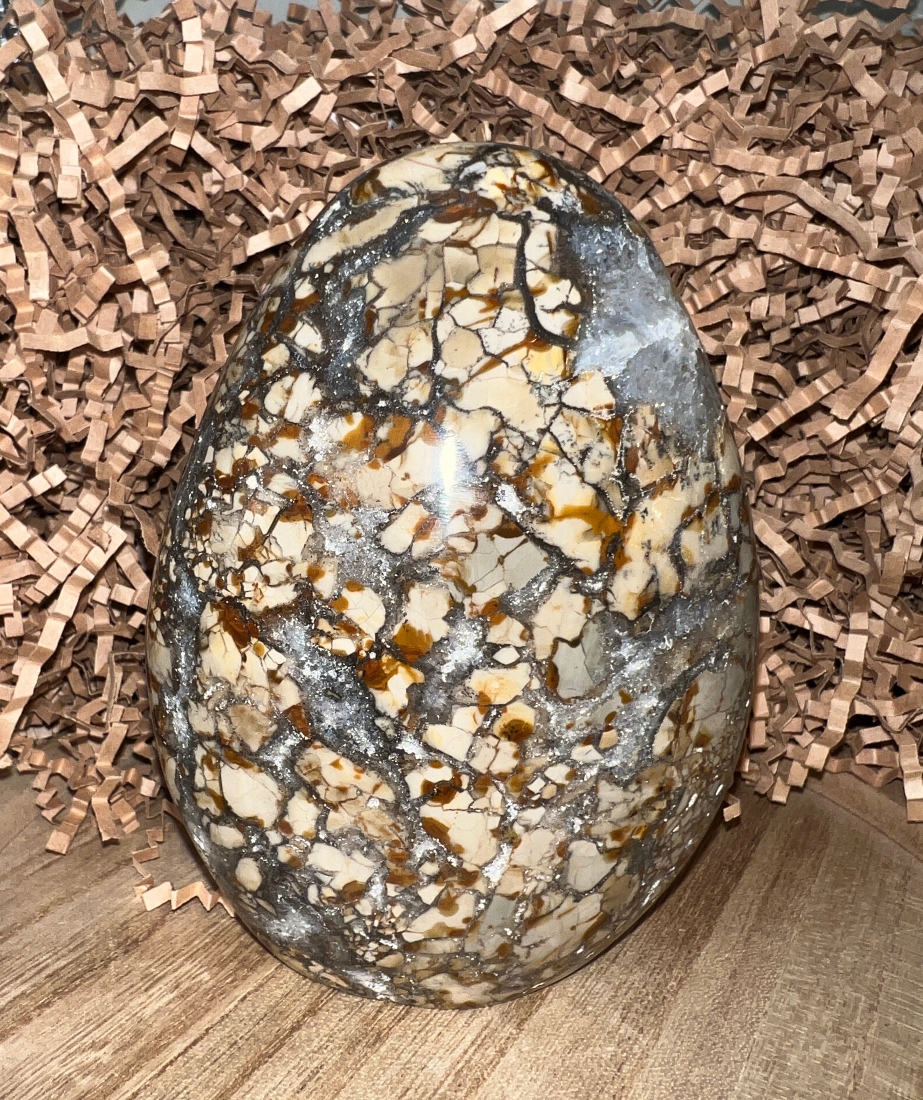Brecciated Jasper Freeform with Druzy Quartz