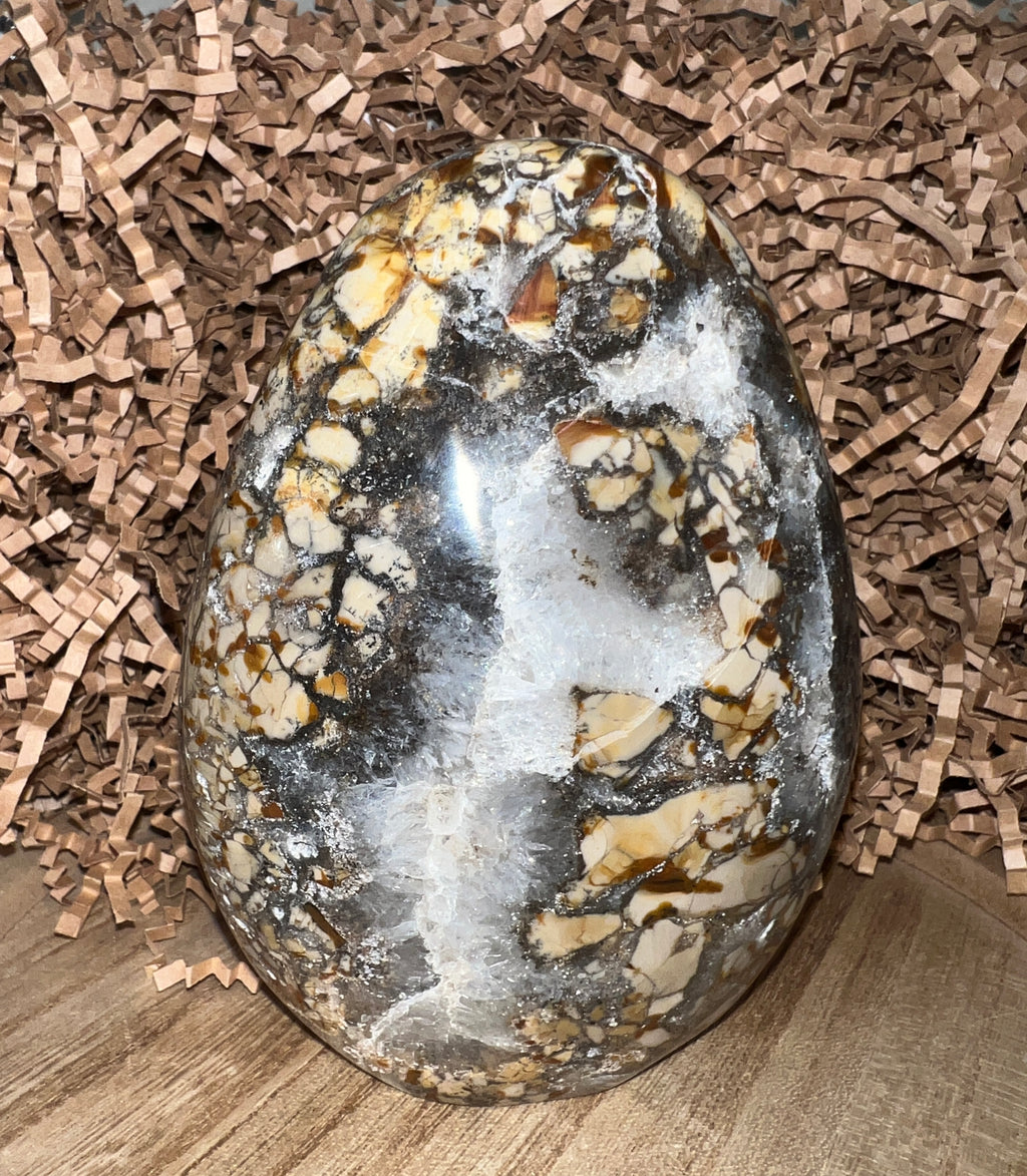 Brecciated Jasper Freeform with Druzy Quartz