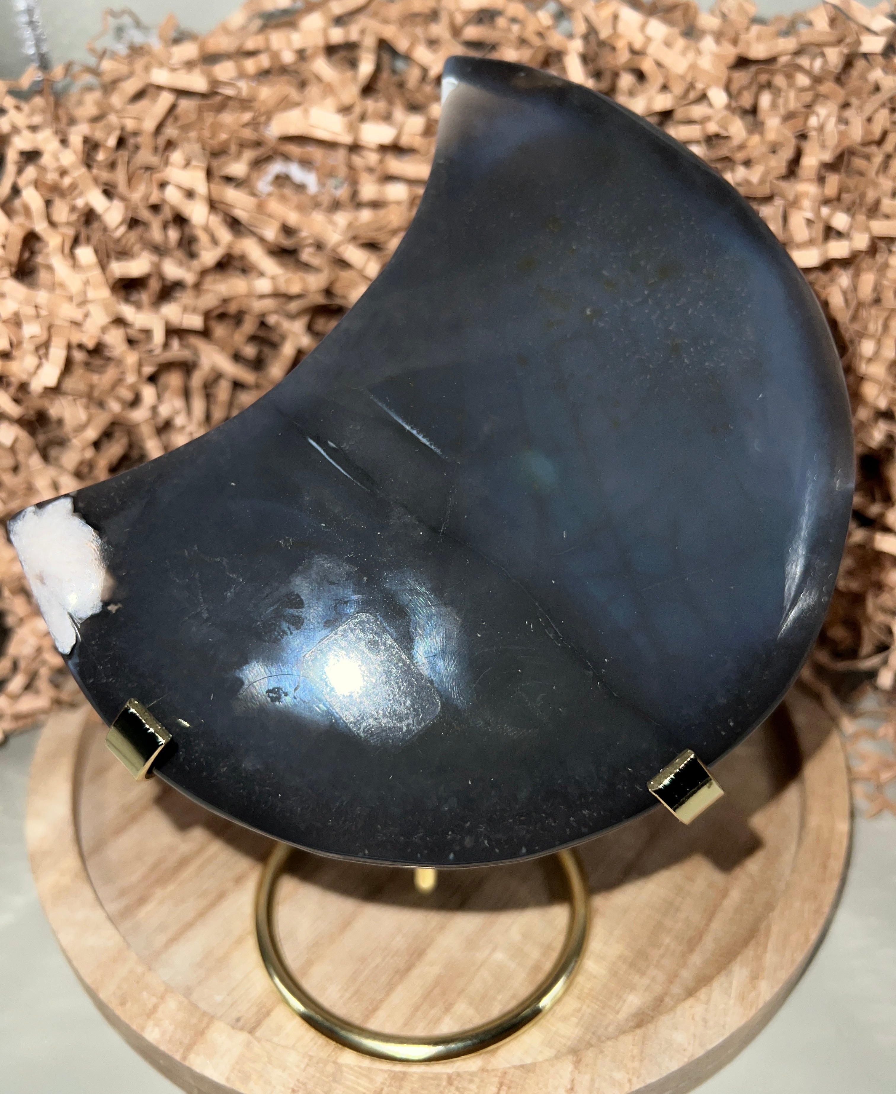 Blue  Flower Agate Moon