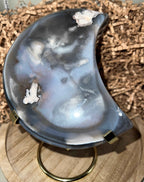 Blue  Flower Agate Moon