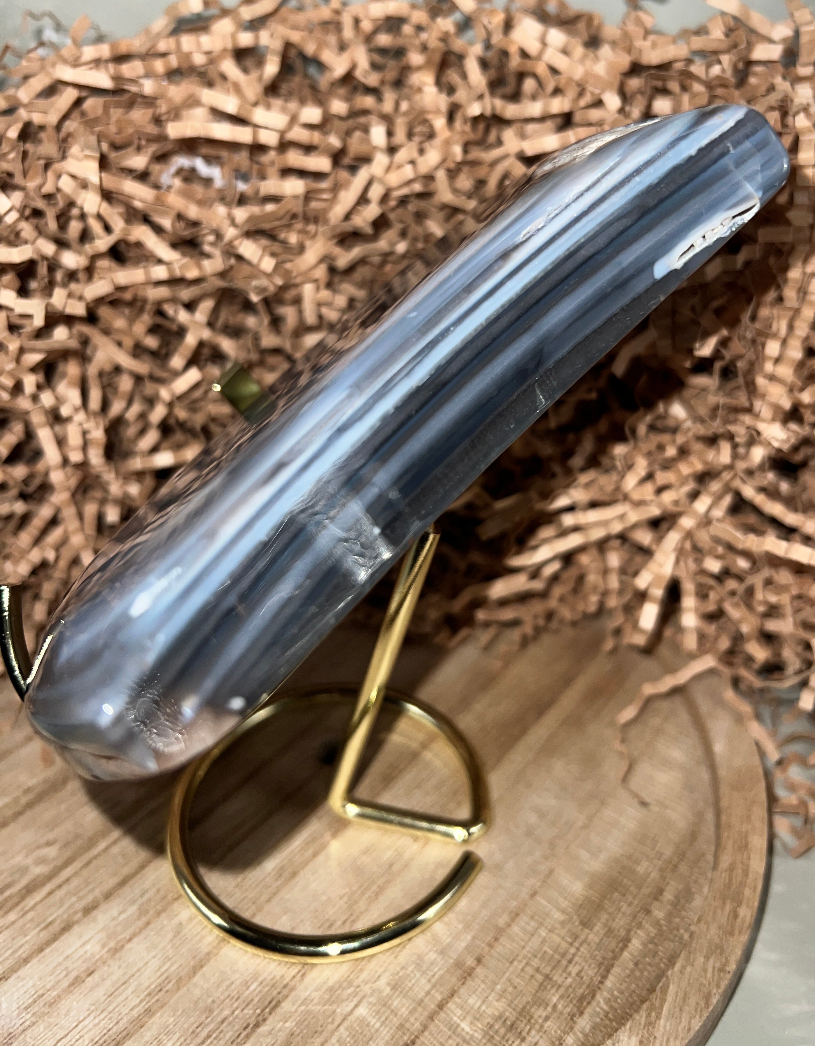 Blue  Flower Agate Moon