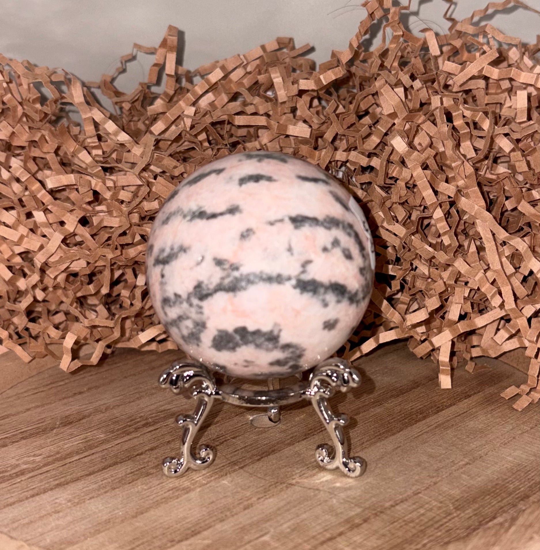 Pink Zebra Jasper Sphere